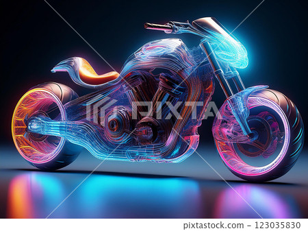 Futuristic hologram bike 1 123035830