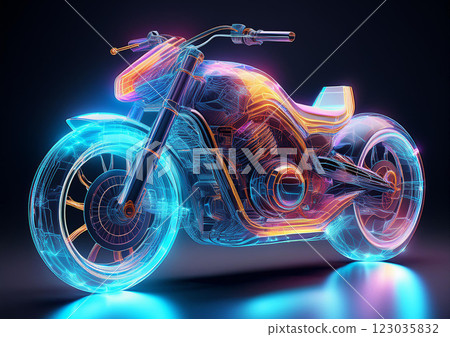 Futuristic Hologram Bike 2 123035832