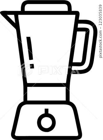 Blender in outline icon style, kitchen appliances theme. Blender in outline icon style, kitchen appliances theme. 123035839