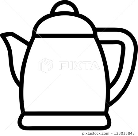 Kettle in outline icon style, kitchen appliances theme. Kettle in outline icon style, kitchen appliances theme. 123035843