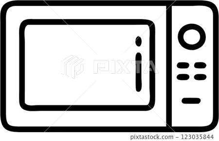Microwave in outline icon style, kitchen appliances theme. 123035844