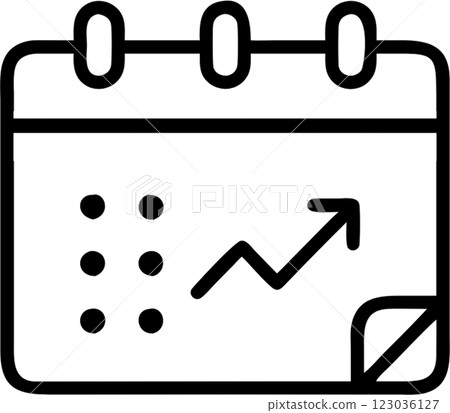 Management calendar in outline icon style, management and organization category theme. 123036127