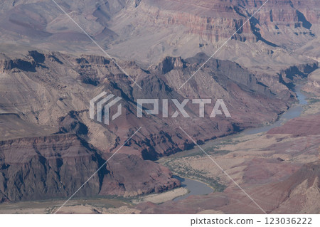 The Colorado River at the bottom of the Grand Canyon 123036222