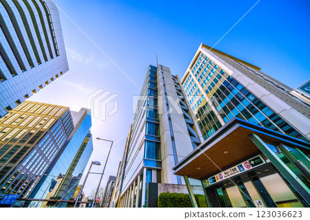 Tokyo cityscape in Japan, overlooking Aoyama-Itchome Station and other areas 123036623