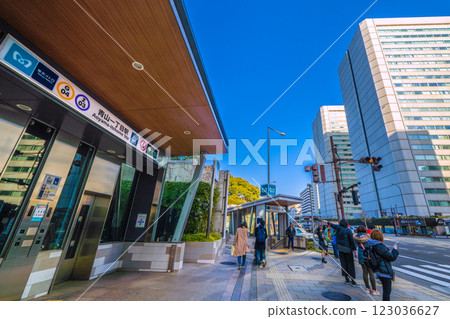 Tokyo cityscape in Japan, overlooking Aoyama-Itchome Station and other areas Tokyo cityscape in Japan, overlooking Aoyama-Itchome Station and other areas 123036627