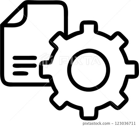 Data management in outline icon style, management and organization category theme. 123036711