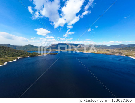 Lake Plimsoll Landscape in Tasmania Australia Lake Plimsoll Landscape in Tasmania Australia 123037109