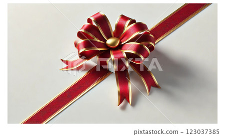 red ribbon gift red ribbon gift 123037385