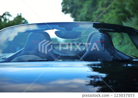 Glossy black open car 123037855