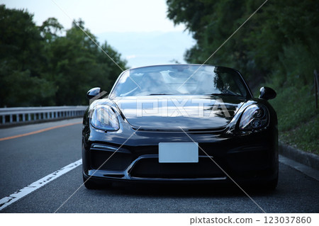 Glossy black open car 123037860