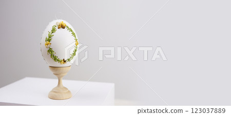 beautiful light easter layout with marble eggs, cherry blossoms and confetti on a white background. top view. copy space. flat lay. place for text beautiful light easter layout with marble eggs, cherry blossoms and confetti on a white background. top view. copy space. flat lay. place for text 123037889