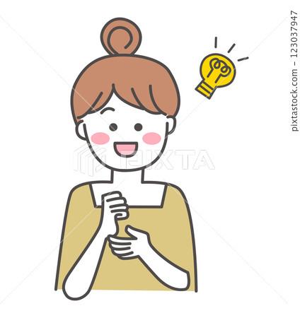 Illustration material of smiling woman 123037947