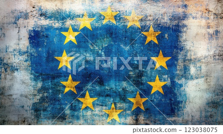 European Union flag with a textured background 123038075