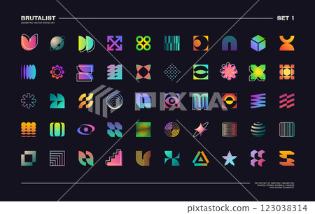 BRUTALIST GEOMETRIC VECTOR SHAPES Set 1 BRUTALIST GEOMETRIC VECTOR SHAPES Set 1 123038314