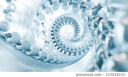 Swirling patterns in a translucent spiral shape 123038333