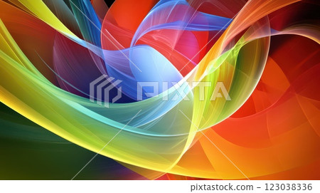 Abstract colorful swirl design with smooth curves 123038336