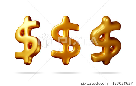 3D USA dollar symbol Isolated on white. 3D USA dollar symbol Isolated on white. 123038637