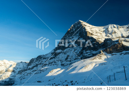 Eiger Mountain at Sunset in Winter. Switzerland Eiger Mountain at Sunset in Winter. Switzerland 123038869