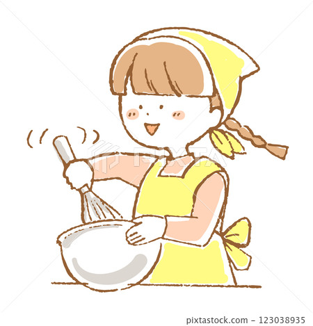 攪拌奶油的女孩 123038935