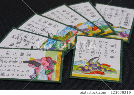 Picture cards of female poets from the Hyakunin Isshu 123039219