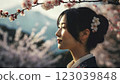 看櫻花的女高中生 123039848