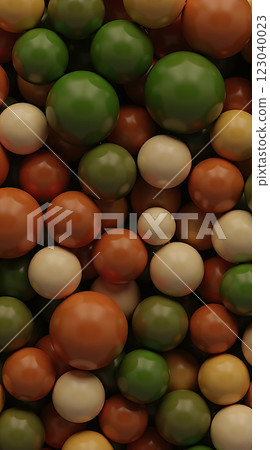 Colorful Phone Wallpaper with Vibrant Glossy Balls in Green Orange and Cream Shades 123040023