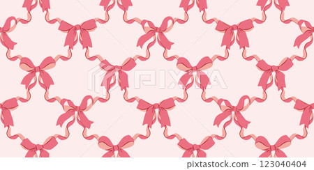 Romantic Bows Seamless Vector Pattern with Ribbon in Diamond Shape Romantic Bows Seamless Vector Pattern with Ribbon in Diamond Shape 123040404