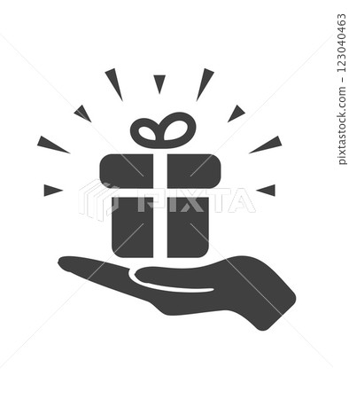 Giving gift icon stock illustration 123040463
