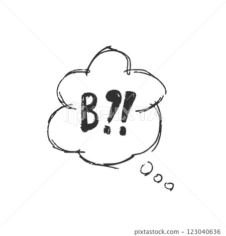 Speech bubble with swear word. Curse crayon doodle thinking comic text. Aggressive swearword isolated on white background. Haters sign. Vector hand drawn illustration 123040636