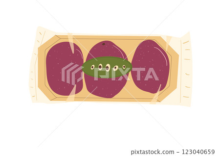 Passion fruits packaging set. Vector exotic sweet food collection. Hand drawn flat collection illustration isolated on white background. Passion fruits packaging set. Vector exotic sweet food collection. Hand drawn flat collection illustration isolated on white background. 123040659