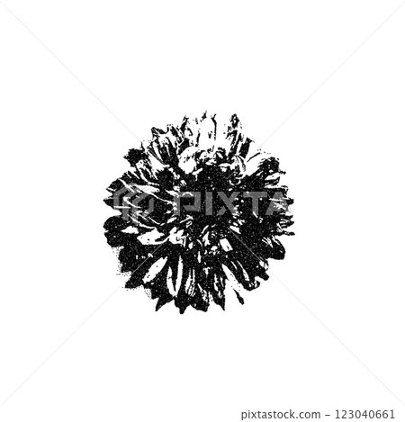 Flower collage sticker. Photocopy monochrome effect chrysanthemum. Brutal dotted retro floral. Collage paper botanical element. Vector stippled nature dahlia illustration isolated on white background Flower collage sticker. Photocopy monochrome effect chrysanthemum. Brutal dotted retro floral. Collage paper botanical element. Vector stippled nature dahlia illustration isolated on white background 123040661
