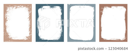 Grunge craft brown and blue frames set templates. Acrylic paint border with rough edges for poster and banner. Retro oil pastel textured overlays. Rectangular vector old taupe abstract backgrounds. Grunge craft brown and blue frames set templates. Acrylic paint border with rough edges for poster and banner. Retro oil pastel textured overlays. Rectangular vector old taupe abstract backgrounds. 123040684