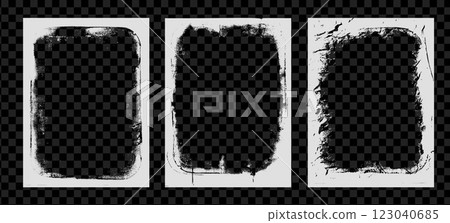Photo grunge white frames set template. Ink paint edges punk border for flyer and banner. Retro textured overlays. Rectangular old white backgrounds. Vector design illustration. Photo grunge white frames set template. Ink paint edges punk border for flyer and banner. Retro textured overlays. Rectangular old white backgrounds. Vector design illustration. 123040685
