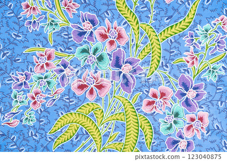 Traditional batik sarong pattern background 123040875
