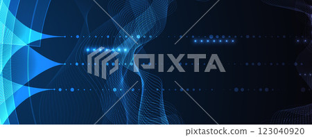 Neural network with computer circuit board futuristic background 123040920