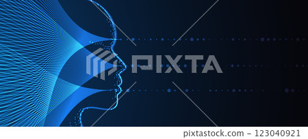 Neural network with computer circuit board futuristic background 123040921