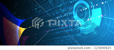 Neural network with computer circuit board futuristic background Neural network with computer circuit board futuristic background 123040925