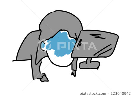 一名因疲勞而瀕臨崩潰的商人 123040942