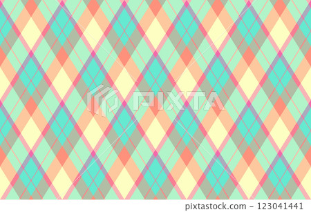 Vibrant pastel plaid pattern in cheerful, soft colors. Ideal for backgrounds, textiles, websites, and springsummer designs. This seamless texture offers a fresh, modern aesthetic. 123041441