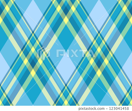 Argyle pattern of geometric rhombus. Harlequin check wallpaper design. Classic diamond shaped textile material for web background, print fabric clothing, sweater, wrapping paper, gift card, invitation 123041458