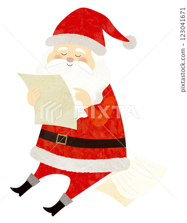 Santa Claus reading a letter 123041671