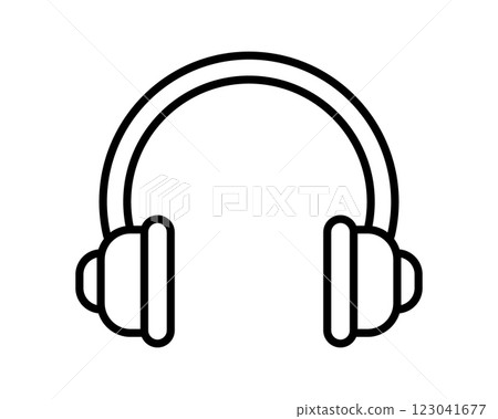 Clean, bold outline icon of headphones. Perfect for websites, apps, or presentations needing a simple, modern audio symbol. Clean, bold outline icon of headphones. Perfect for websites, apps, or presentations needing a simple, modern audio symbol. 123041677