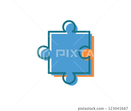 A vibrant, minimalist puzzle piece icon design. Perfect for presentations, websites, or app interfaces needing a clean, modern solution for representing connection, teamwork, or problemsolving. 123041687