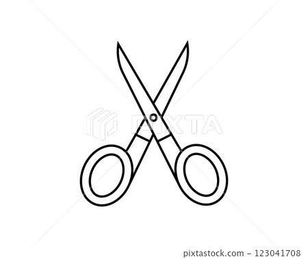 Simple, clean line art illustration of scissors. Perfect for websites, apps, or educational materials needing a clear, versatile graphic. Ideal for crafting, cutting, or general tool concepts. Simple, clean line art illustration of scissors. Perfect for websites, apps, or educational materials needing a clear, versatile graphic. Ideal for crafting, cutting, or general tool concepts. 123041708