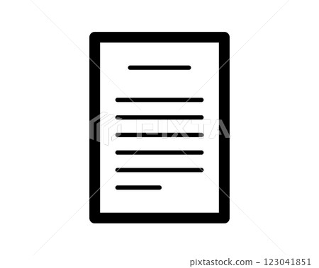 Bold black outline document icon. Simple, minimalist design, perfect for app interfaces, websites, and presentations needing a clean, professional aesthetic. 123041851