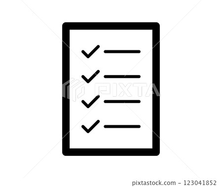 Clean, bold checklist icon; perfect for apps, websites, and presentations needing a simple, modern design to illustrate task completion, to-do lists, or project management. Clean, bold checklist icon; perfect for apps, websites, and presentations needing a simple, modern design to illustrate task completion, to-do lists, or project management. 123041852