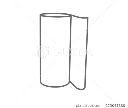 Textile roll vector icon. Paper tube illustration design for kitchen cleaning towel, carpet, scroll whatman, fabric. 123041888