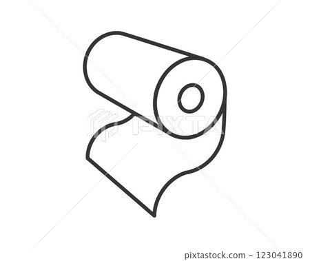 Textile roll vector icon. Paper tube illustration design for kitchen cleaning towel, carpet, scroll whatman, fabric. 123041890