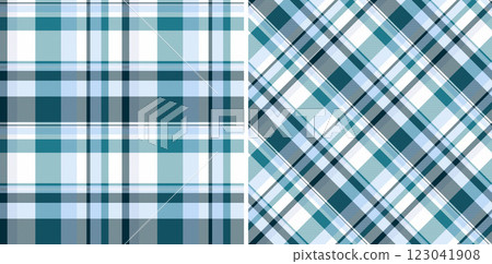 Tartan fabric vector of check pattern seamless with a textile plaid texture background. Set in trendy colors. Fashion trends for every season and holiday. 123041908
