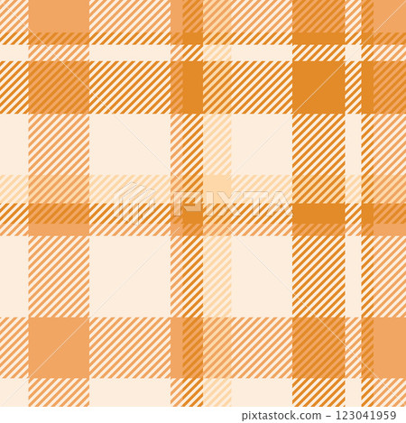 Mature fabric check texture, golf background pattern plaid. Loft textile vector tartan seamless in antique white and orange colors. Mature fabric check texture, golf background pattern plaid. Loft textile vector tartan seamless in antique white and orange colors. 123041959